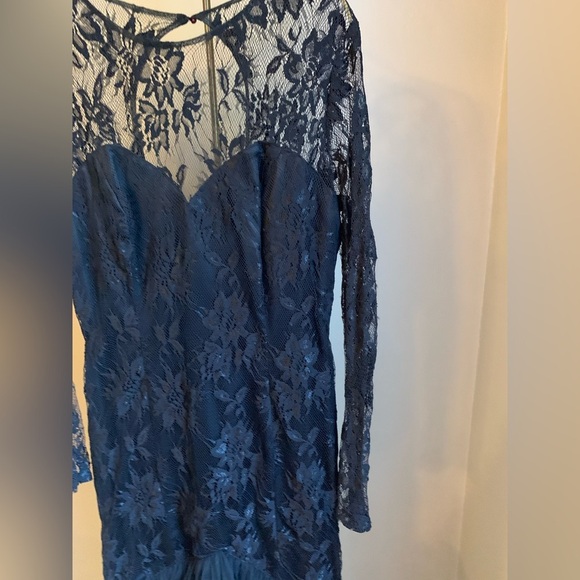 Vintage new leaf lace tulle black dress dance party whimsy goth moody 90’s 80’s - Picture 5 of 9